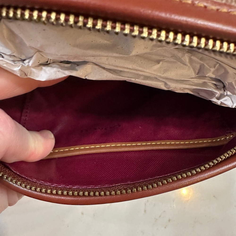 Coach Signature Brown Canvas Cosmetic Pouch - Picture 3 of 3